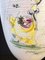 Mid-Century Hand-Painted Studio Pottery Vase in Light Pink with Motif of Lady in the Rain, 1960s 8
