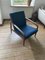 Danish Teak Paper Knife Lounge Chair in Blue by Kai Kristiansen for Magnus Olesen, 1950s 5