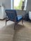 Danish Teak Paper Knife Lounge Chair in Blue by Kai Kristiansen for Magnus Olesen, 1950s 4