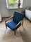 Danish Teak Paper Knife Lounge Chair in Blue by Kai Kristiansen for Magnus Olesen, 1950s 1