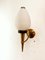 Brass Wall Light with Opal Glass, Image 12