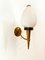 Brass Wall Light with Opal Glass, Image 1