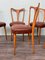 Italienische Vintage Stühle aus Buche & Braunem Skai Sitz, 1950er, 6er Set 5