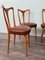 Italienische Vintage Stühle aus Buche & Braunem Skai Sitz, 1950er, 6er Set 7