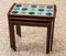Nesting Side Table in Rosewood and Ceramic, Denmark, 1960s, Set of 3 2