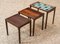 Nesting Side Table in Rosewood and Ceramic, Denmark, 1960s, Set of 3 3