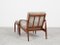 Dänischer Midcentury Paper Knife Chair & Fußhocker aus Teak von Kai Kristiansen für Magnus Olesen, 1960er, 2er Set 2