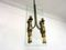 Italian Brass and Glass Chandelier, 1950s, Image 4