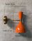 Vintage Italian Brass and Painted Orange Metal Wall Sconces, 2000, Set of 2 19