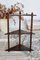 Dreieckiges Vintage Wandregal aus gedrechseltem Holz, 1970er 4