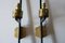 Tall Italian Brass and Opaline Glass Wall Lights from Stilnovo, 1950s, Set of 2 10