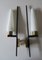 Tall Italian Brass and Opaline Glass Wall Lights from Stilnovo, 1950s, Set of 2 12