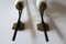 Tall Italian Brass and Opaline Glass Wall Lights from Stilnovo, 1950s, Set of 2 2