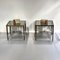 Tables d'Appoint Mid-Century en Laiton et Verre Fumé, Set de 2 8