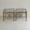 Tables d'Appoint Mid-Century en Laiton et Verre Fumé, Set de 2 2