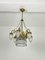 Art Deco 7-Light Chandelier in Brass and Glass, 1940s 7