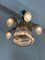 Art Deco 7-Light Chandelier in Brass and Glass, 1940s 8
