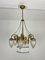 Art Deco 7-Light Chandelier in Brass and Glass, 1940s 5