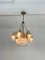 Art Deco 7-Light Chandelier in Brass and Glass, 1940s 2