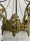 Art Deco 7-Light Chandelier in Brass and Glass, 1940s 18