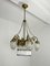 Art Deco 7-Light Chandelier in Brass and Glass, 1940s 9