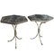 Tables d'Appoint en Faux Bambou en Laiton avec Plateau en Marbre dans le style de Baguès, France, 1960s, Set de 2 1