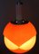 Suspension Space Age en Verre Opalin Orange et Blanc, Italie, 1970s 6