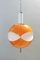 Suspension Space Age en Verre Opalin Orange et Blanc, Italie, 1970s 1