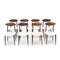 Teak and Velvet Chairs by Amma, 1960s, Set of 8, Image 3
