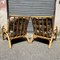 Large Vintage Italian Bamboo Armchairs with Floral Cushions, 1970s, Set of 2 7