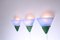 Vintage Blue Glass Wall Lamps from Van De Heg, 1980s, Set of 3 4