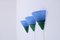 Vintage Blue Glass Wall Lamps from Van De Heg, 1980s, Set of 3 12