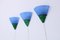 Vintage Blue Glass Wall Lamps from Van De Heg, 1980s, Set of 3 11