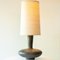 Dunkelbraune Tischlampe aus Keramik mit Lampenschirm aus Seide, R. Houben zugeschrieben, 1970er 3