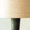 Dunkelbraune Tischlampe aus Keramik mit Lampenschirm aus Seide, R. Houben zugeschrieben, 1970er 8