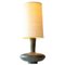 Dunkelbraune Tischlampe aus Keramik mit Lampenschirm aus Seide, R. Houben zugeschrieben, 1970er 1