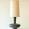 Dunkelbraune Tischlampe aus Keramik mit Lampenschirm aus Seide, R. Houben zugeschrieben, 1970er 9