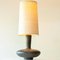 Dunkelbraune Tischlampe aus Keramik mit Lampenschirm aus Seide, R. Houben zugeschrieben, 1970er 4