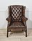 Leather Upholstered Wingback Armchair, 1890s, Image 1