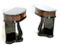 Lacquered Wood Nightstands with Glass Top, 1950s, Set of 2 3