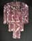 Vintage Murano Chandelier Murrina in Murano Glass, Hammered Strips, Amethyst Crystal with White Core, Venice, Italy, 1990s 1