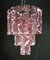 Vintage Murano Chandelier Murrina in Murano Glass, Hammered Strips, Amethyst Crystal with White Core, Venice, Italy, 1990s 3