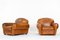 Set de Fauteuils Club Art Déco en Cuir Marron 1