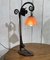 Early 20th Century Lamp in Steel and Glass Paste Tulip 2