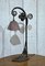 Early 20th Century Lamp in Steel and Glass Paste Tulip 1