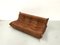 French Togo 3-Seater Sofa in Dark Cognac Leather attributed to Michel Ducaroy for Ligne Roset 6