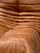 French Togo 3-Seater Sofa in Dark Cognac Leather attributed to Michel Ducaroy for Ligne Roset 10