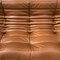 French Togo 3-Seater Sofa in Dark Cognac Leather attributed to Michel Ducaroy for Ligne Roset 2