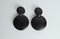 Große Skulpturale Schwarze Ohrclips aus Ebenholz, Dänemark, 2000er, 2er Set 2