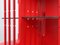 Modular Italian Red Lacquered Wood Bookshelf, 1960s 11